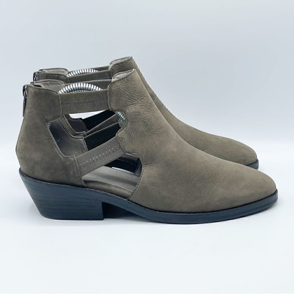 Eileen Fisher Vanda tumbled nubuck cutout leather bootie - size 8